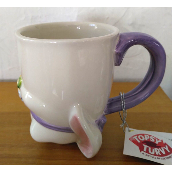Topsy Turvy Bunny Rabbit 14 Oz. Ceramic Mug 2012 Easter Spring Animal - NWT - Picture 5 of 7